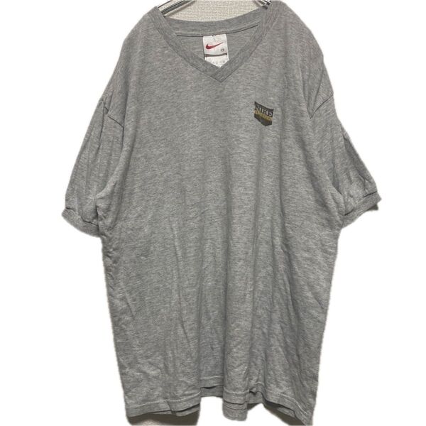NIKE Vネック Tシャツ グレー メンズ 古着