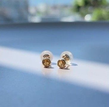 K10 誕生石 ピアス シトリン カラーストーン 半貴石
