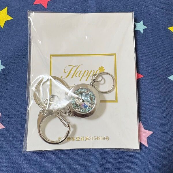 リールキーホルダー キーホルダー かわいい リール デコ スワロ ストラップ 鍵 キラキラ クリスタル 母の日 happy