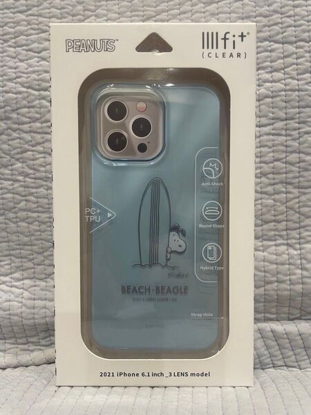 ピーナッツ スヌーピー IIIIfit clear iPhone 13 Pro 対応 6.1inch サーフ型番SNG-606D