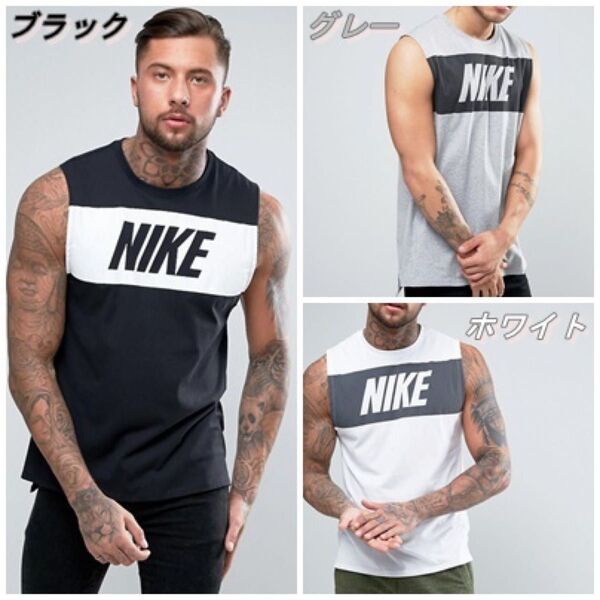 【新品】Nike(ナイキ)レトロロゴ タンクトップ 黒白