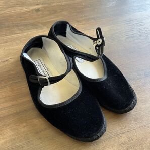 drogheria Crivellini ベルベット フラットシューズ 黒 36