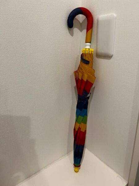 傘 長傘 キッズ 幼児 子供傘 レインボー 45cm カラフル 透明窓 持ち手カバー 記名なし