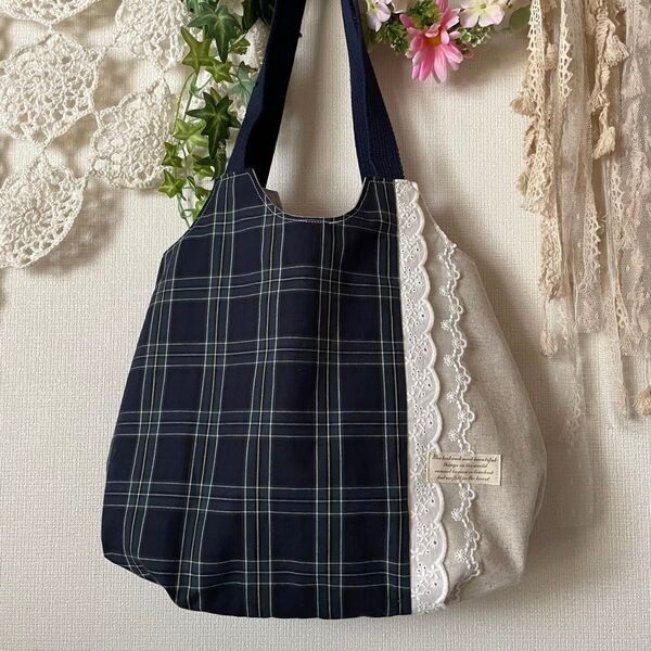 ハンドメイド マチが可愛いトートバッグ
