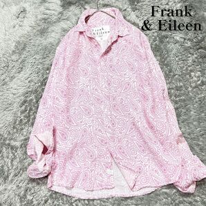 Frank&Eileen フランクアンドアイリーン Paul リネン ロングスリーブ シャツ ペイズリー XL相当 美品