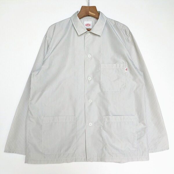 【DANTON】T/Cポプリン カバーオールシャツ 長袖 グレージュ 40サイズ