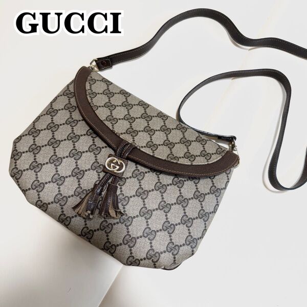 【美品】GUCCI グッチ PVC ショルダーバッグ フリンジ タッセル