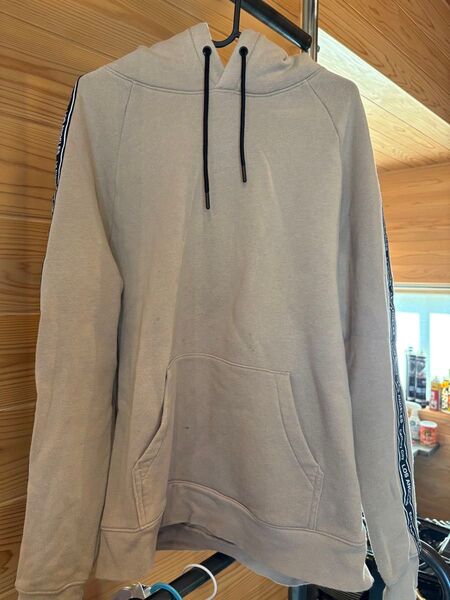 LOS ANGELES APPAREL プルオーバーパーカー ベージュ ロゴ入り