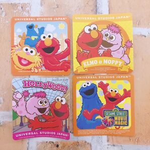 4枚セット USJ ステッカー シール セサミストリート セサミ モッピー エルモ 非売品 ユニバーサルスタジオ