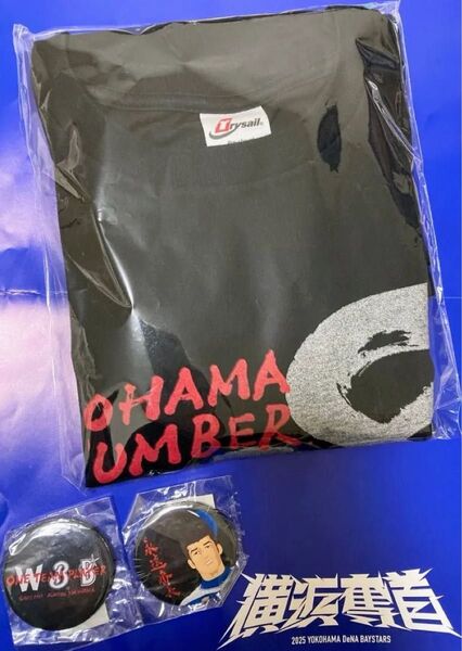横浜DeNAベイスターズ 三浦大輔引退記念品 YOKOHAMA NUMBER18 プリントTシャツ 黒色 Lサイズ 缶バッジ付