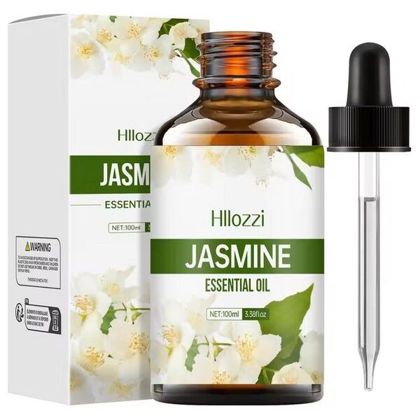 【100mL×1個】ジャスミン エッセンシャルオイル 天然100%精油 アロマオイル スポイト付き、加湿器、キャンドルバーナー