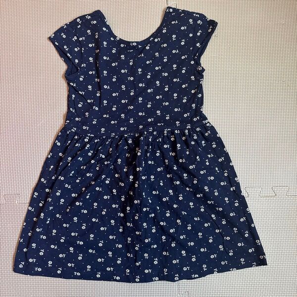 GAP KIDS ノースリーブワンピース 小花柄 ネイビー 120cm
