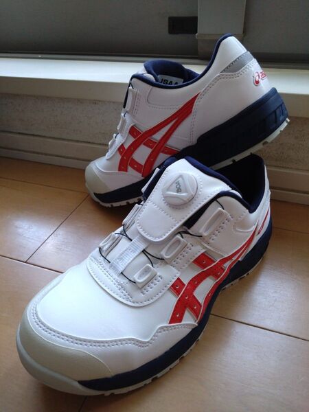 asics アシックス ウィンジョブ CP306 24.0cm ホワイト×レッド 安全靴