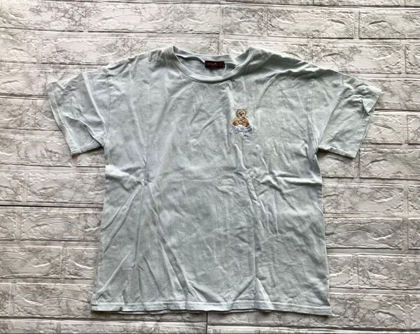 ラブトキシック LOVE toxic 薄水色Tシャツ クマ刺繍 M 150 ラブトキ