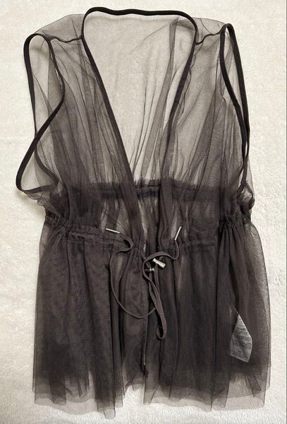 『値下げ中』 chocol raffine robe チュールベスト ビスチェ ダークグレー FREESIZE