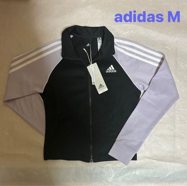 adidas ジャージ 黒×パープル M 未使用 タグ付き 上のみ ★最最終値下げです★