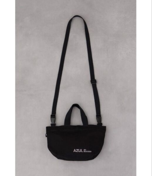 Azul by moussy キャンバス2wayミニバッグ ショルダーバッグ ロゴトート ランチトート ブラック 黒