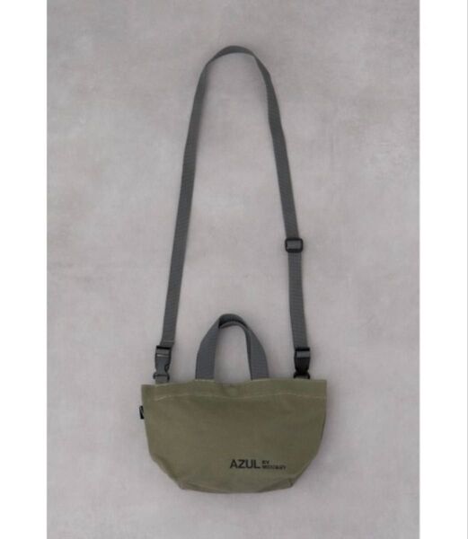 Azul by moussy キャンバス2wayミニバッグ ショルダーバッグ ロゴトート ランチトート カーキ