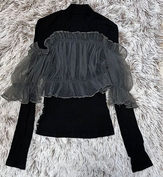 SHEIN トップス XS リブトップス 長袖