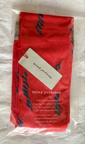 ミナペルホネン ribbon stick タイツred 定価+手数料