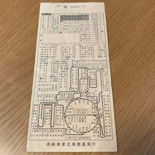【中古品・現状品】国鉄 車内補充券 高崎車掌区乗務員発行 1枚