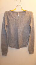 ★ABSOLUTELY★Ladies knit sweater ash sizeM レディースセーター長袖サイズM USED IN JAPAN 　グレイASH　アメリカ_画像1