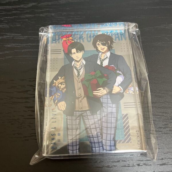 【未開封】進撃の巨人 メディコス バースデー アクリルブロック リヴァイ ハンジ 学生服