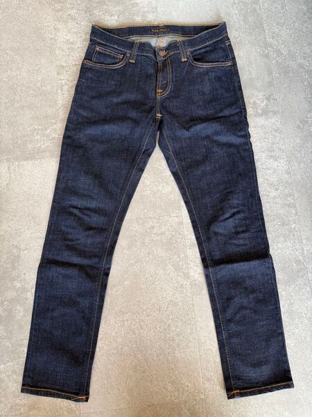 Nudie Jeans デニムパンツ ネイビー ロングジョン W30 L30