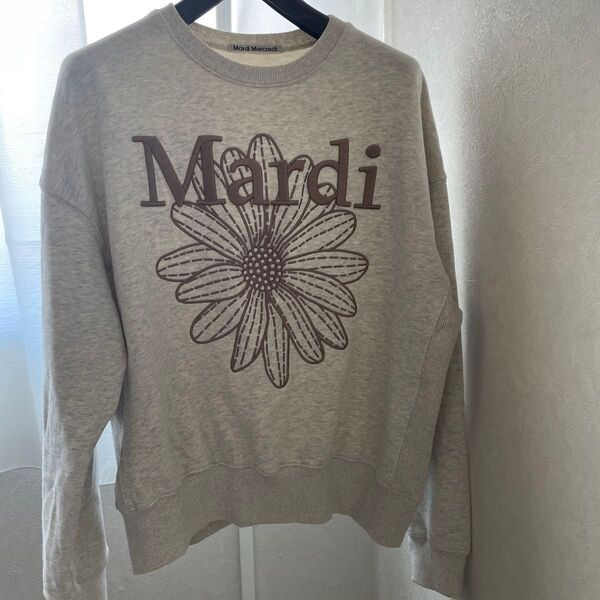 Mardi Mercredi マルディメクルディ フラワー ロゴ スウェット F オートミール