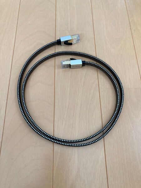 CAT8 LAN フラット編みケーブル1m 【未使用】