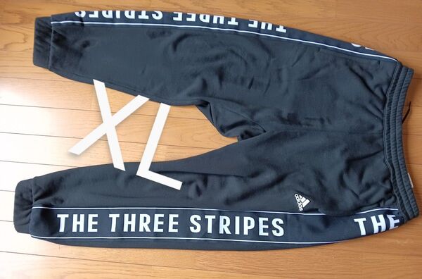 adidas THE THREE STRIPES スウェットパンツ XL 黒 ブラック