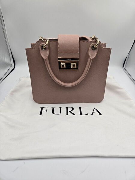 【特価】FURLA 保管袋付き2WAYバック フルラハンドバッグ