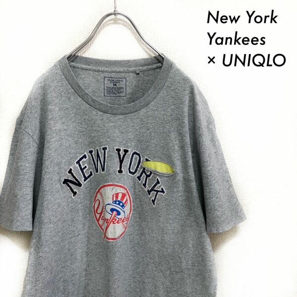【送料無料】New York Yankees★半袖Tシャツ ユニクロコラボ ポケット付き グレー