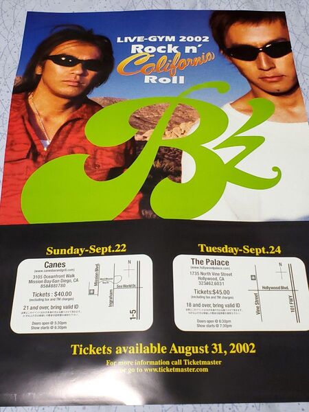 B'z LIVE-GYM 2002 ポスター 73×53 稲葉浩志 松本孝弘