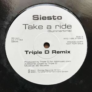 【eu-rap】Siesto / Take A Ride (Summertime) _ triple d remix［12inch］オリジナル盤《2-1-23》