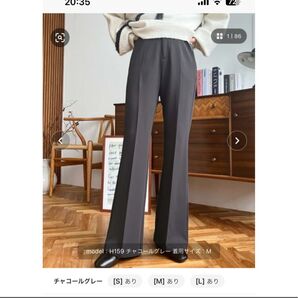 MOMENT+ スラックス チャコールグレー