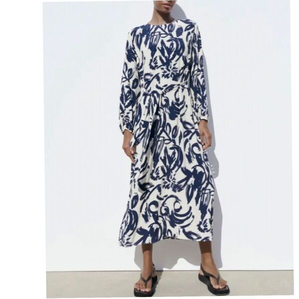 ZARA ロングプリントワンピース