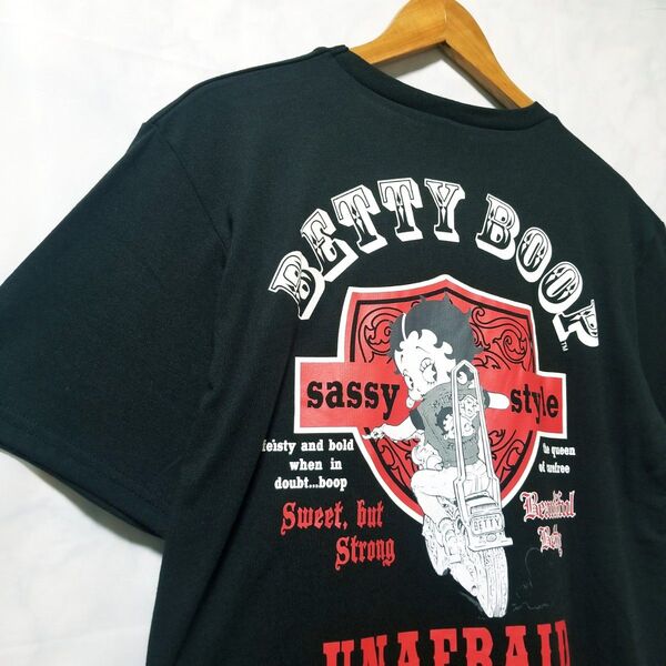 新品 BETTY BOOP(ベティーブープ)黒 M メンズ バックプリント