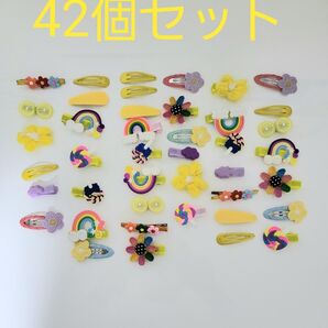 レディース ヘアアクセサリー ヘアピン パッチンピン ヘアクリップ セット 虹 花 かわいい