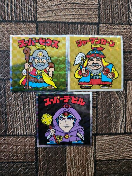 美品★ヘッドだらけのビックリマン ビックリマン 01 02 03 スーパーゼウス シャーマンカーン スーパーデビル 3枚 シール