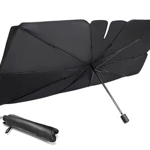 車用サンシェード 傘式 車 フロント パラソル 遮光フロントシェード カーサンシェード(ミラー型L(145cm*79cm))