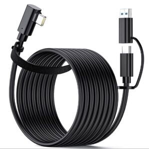 USB-C to USB-C ケーブル ナイロン編み PD対応 5m L型