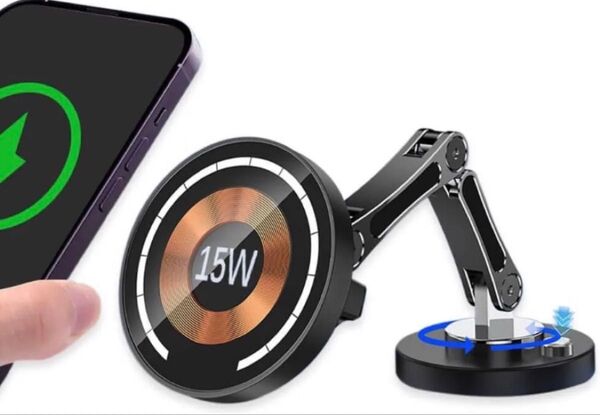 車載ホルダー スマホホルダー マグネット 車載スマホホルダー マグネットワイヤレス車載充電器 スマホスタンド 片手操作