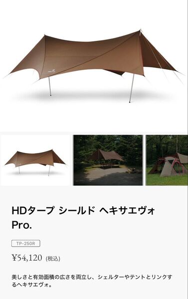 SNOW PEAK HDタープ シールド ヘキサエヴォ Pro.