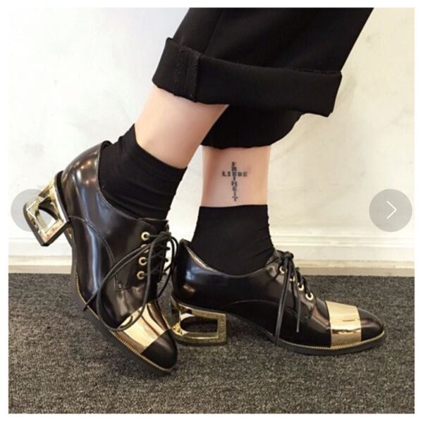 Jeffrey Campbell ジェフリーキャンベル プレート付蹄ヒール レースアップシューズ オックスフォードシューズ クロ