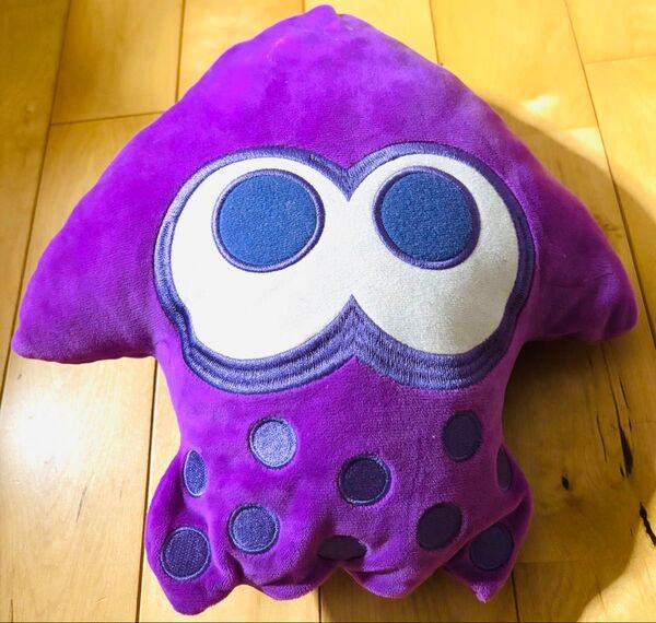 スプラトゥーンアミューズメント景品 ぬいぐるみ クッション スプラトゥーン2 イカ パープル リバーシブルクッション