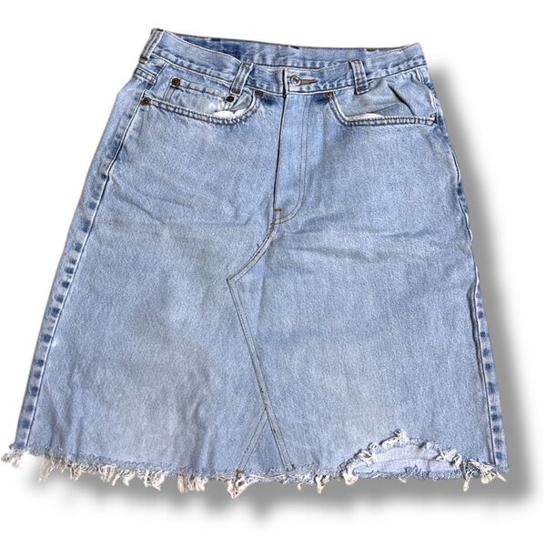 リーバイス リメイク デニムスカート L 90s 古着 ジーンズ カスタム スカート ボトムス ブルー Levis