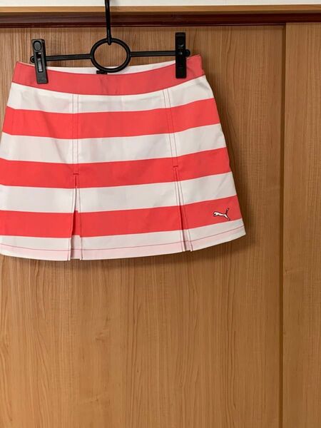 PUMA プーマ ゴルフ スカート M ピンク ボーダー インナーなし