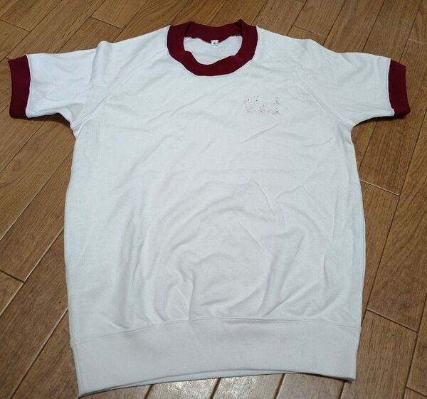体操服 半袖 140 丸首 えんじ
