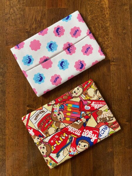 ペコちゃん ティッシュケース 2個セット ポケットティッシュカバー ハンドメイド